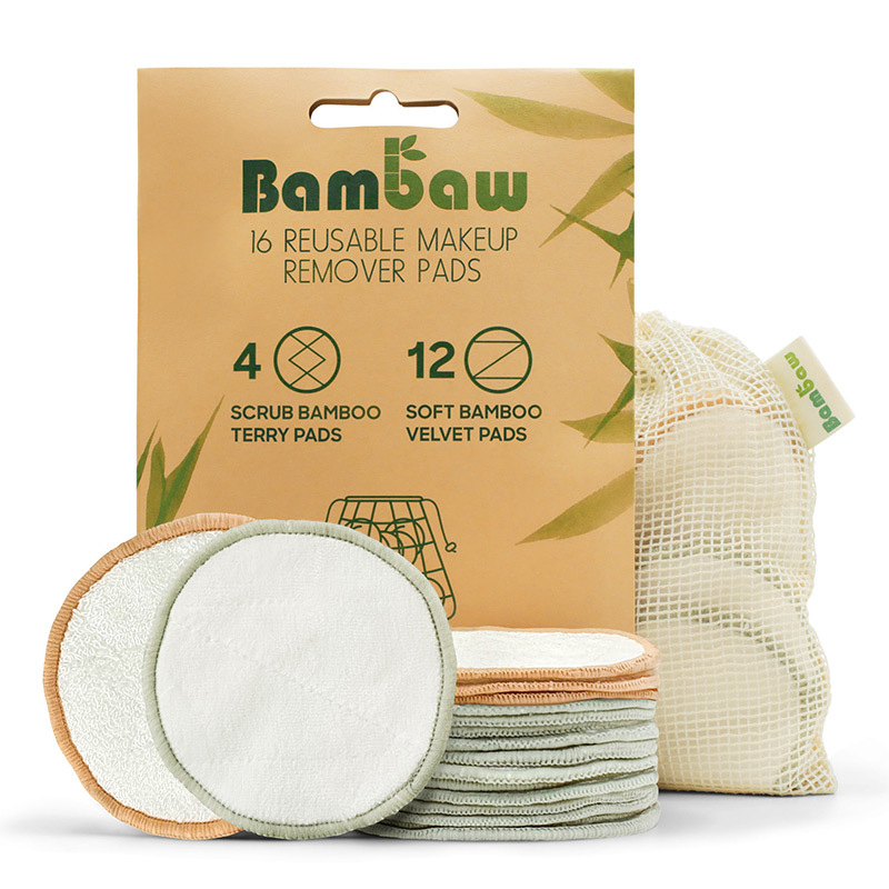 Lingette démaquillante lavable bambou/coton bio Ozéro