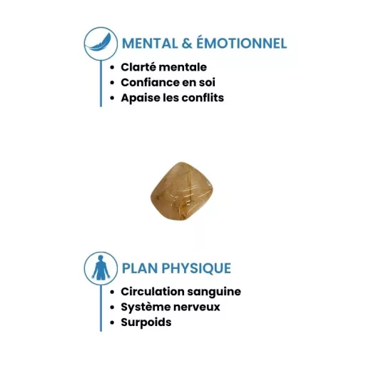 Pierre roulée Quartz rutile