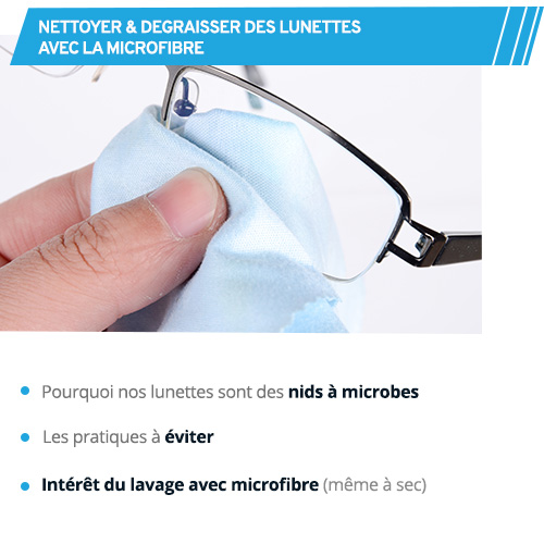Nettoyant pour lunettes - Chiffon en microfibre pour lunettes - 3