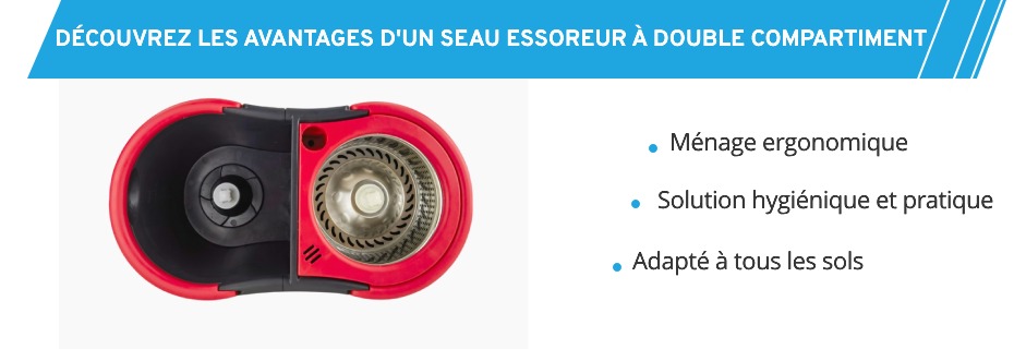 Seau essoreur à double compartiment