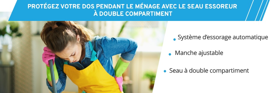 Balai et seau essoreur à double compartiment